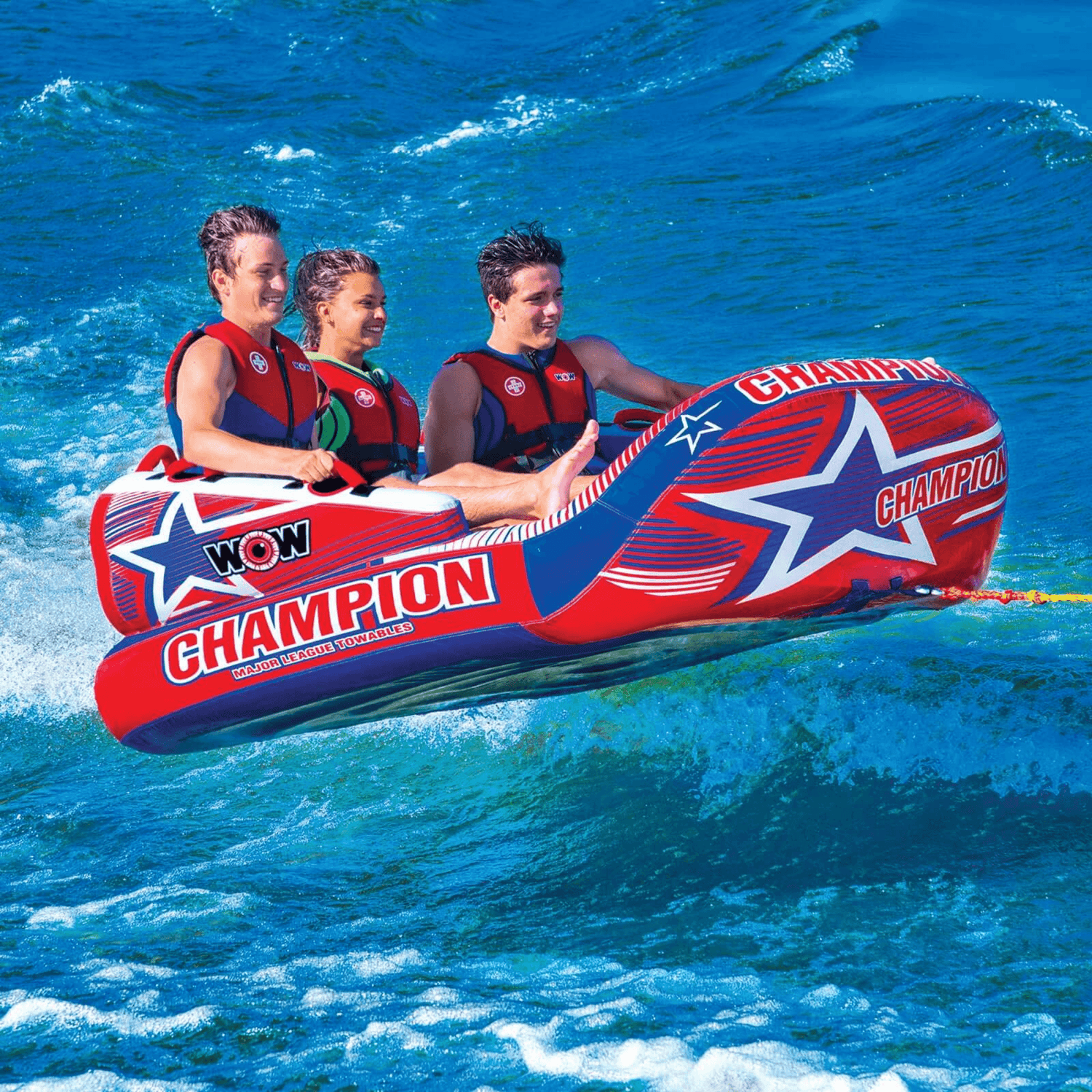 WOW Watersports Champion 3-Person Towable with EZ Up Nose Jupiter Gear Home