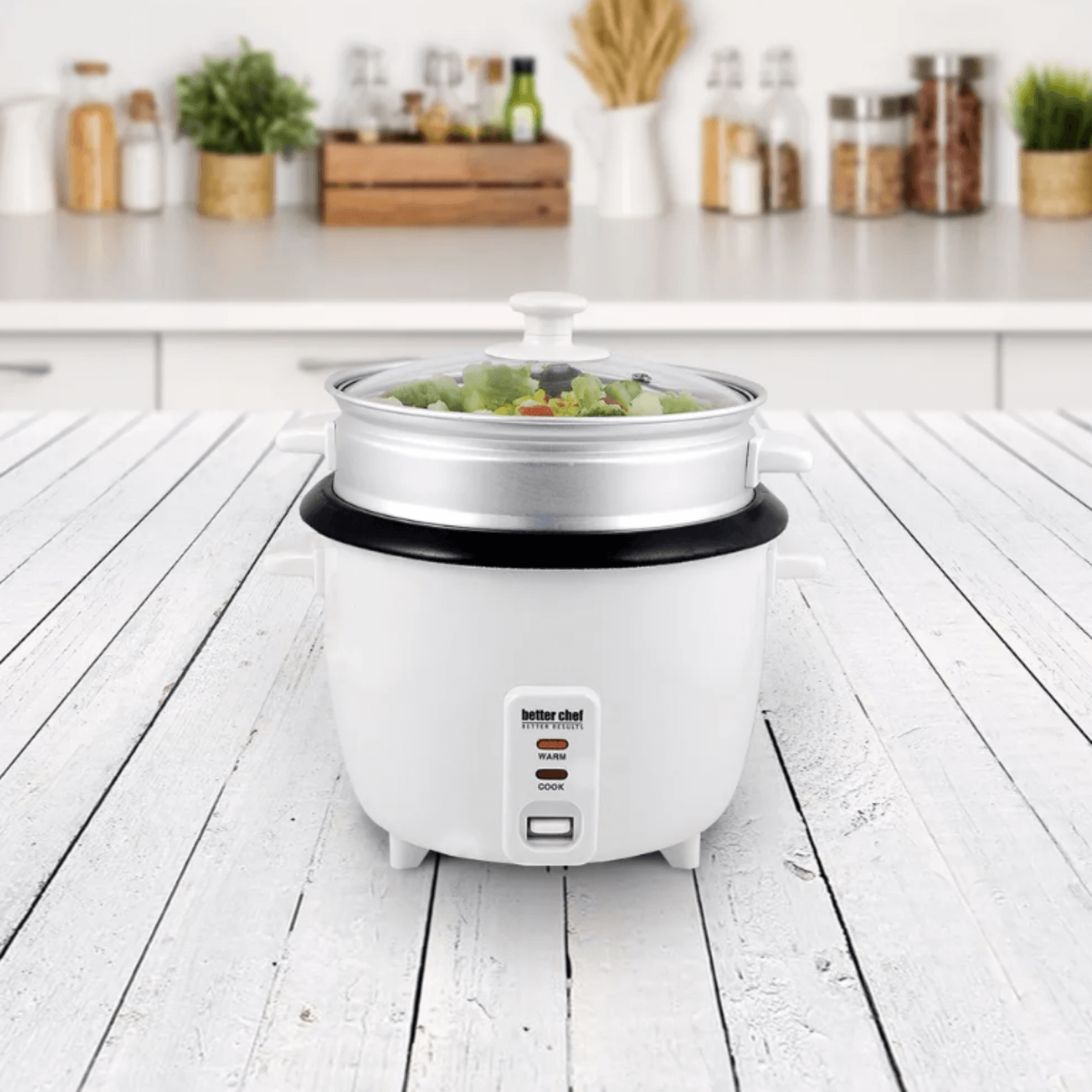 Better Chef 5-Cup - 10-Cup Cooked - Rice Cooker with Steamer and Non-Stick Pot Jupiter Gear Home