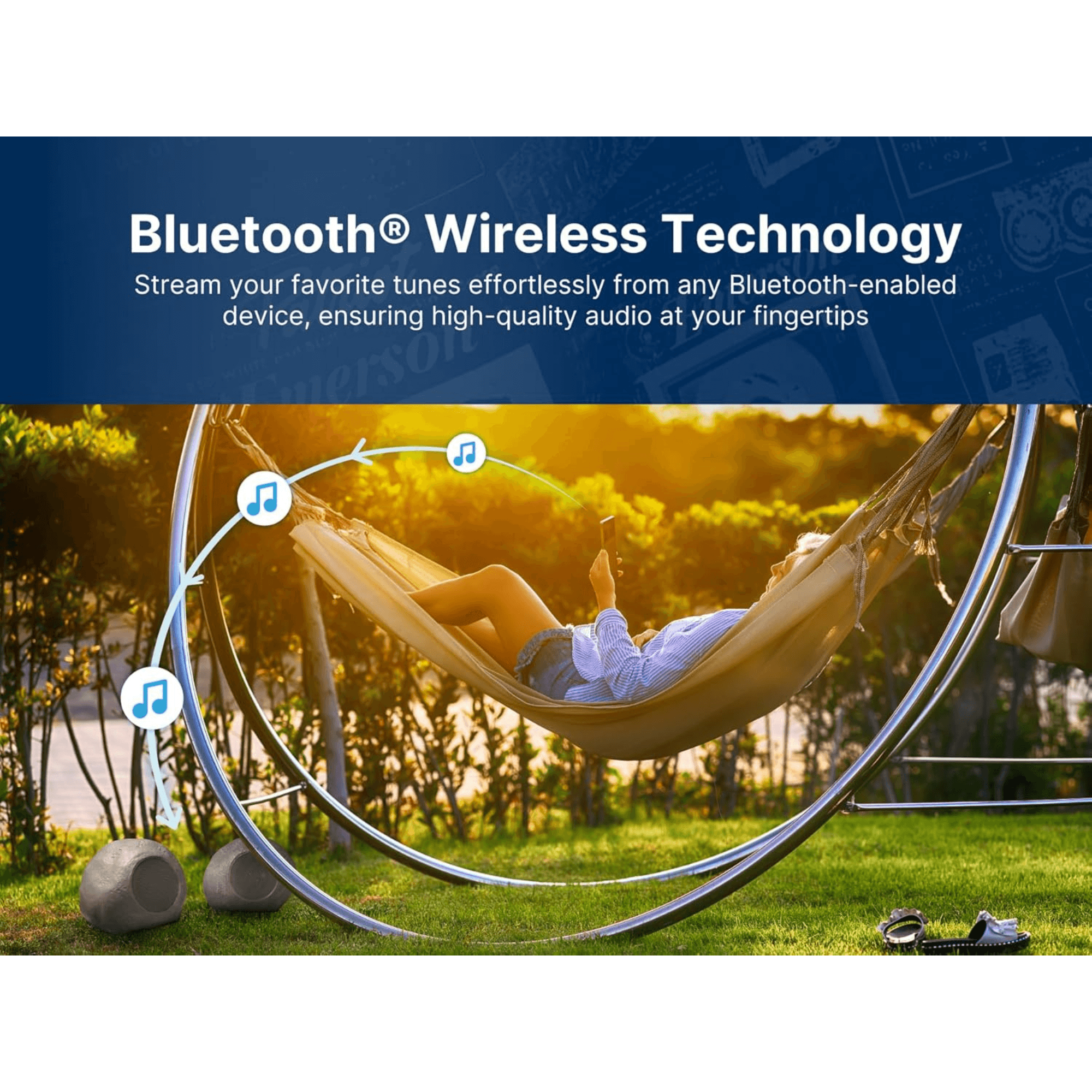 Emerson 1-Pair Mini Pebbles Duo Bluetooth Outdoor Speakers Jupiter Gear Home