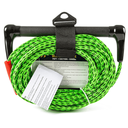 WOW Watersports 75ft 1-Section Tow Rope with Rubber Handle Jupiter Gear Home