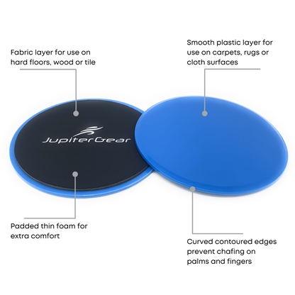 JupiterGear Core and Abs Exercise Sliders - Core Strength &amp; Abdominal Trainer Jupiter Gear Home