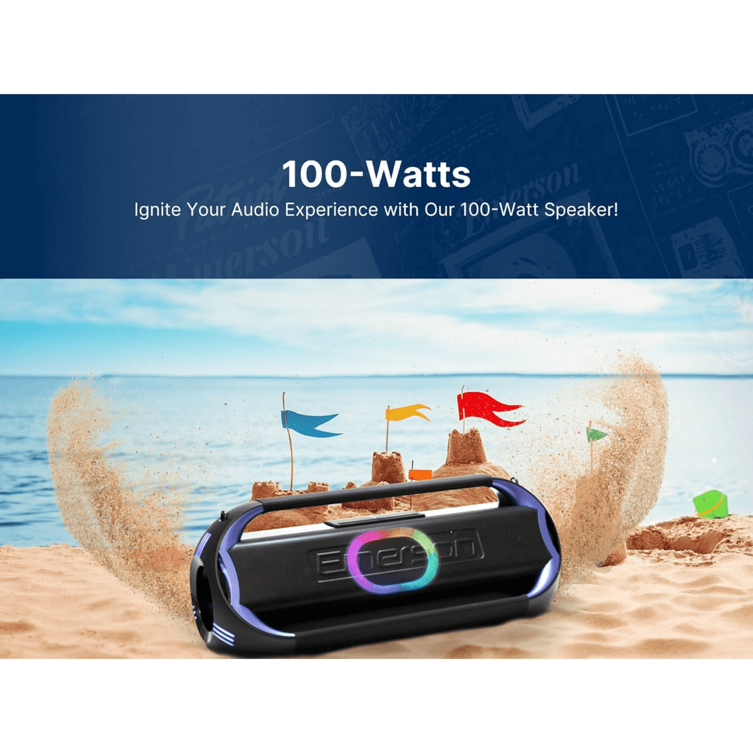 Emerson Triad Grip XL Portable Bluetooth LED Party Speaker Jupiter Gear Home