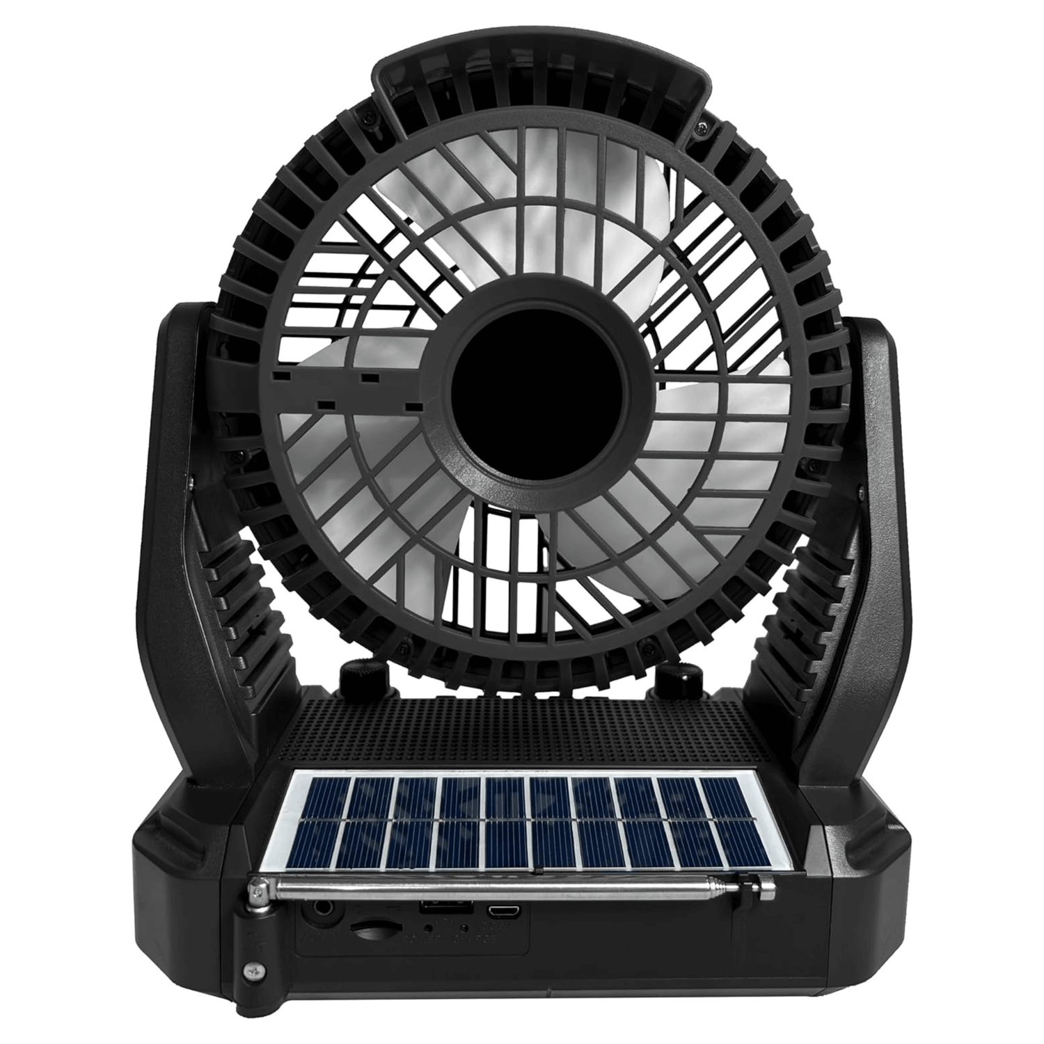 Supersonic Solar-Powered BT Speaker with FM Radio, LED Flashlight, and Fan Jupiter Gear Home