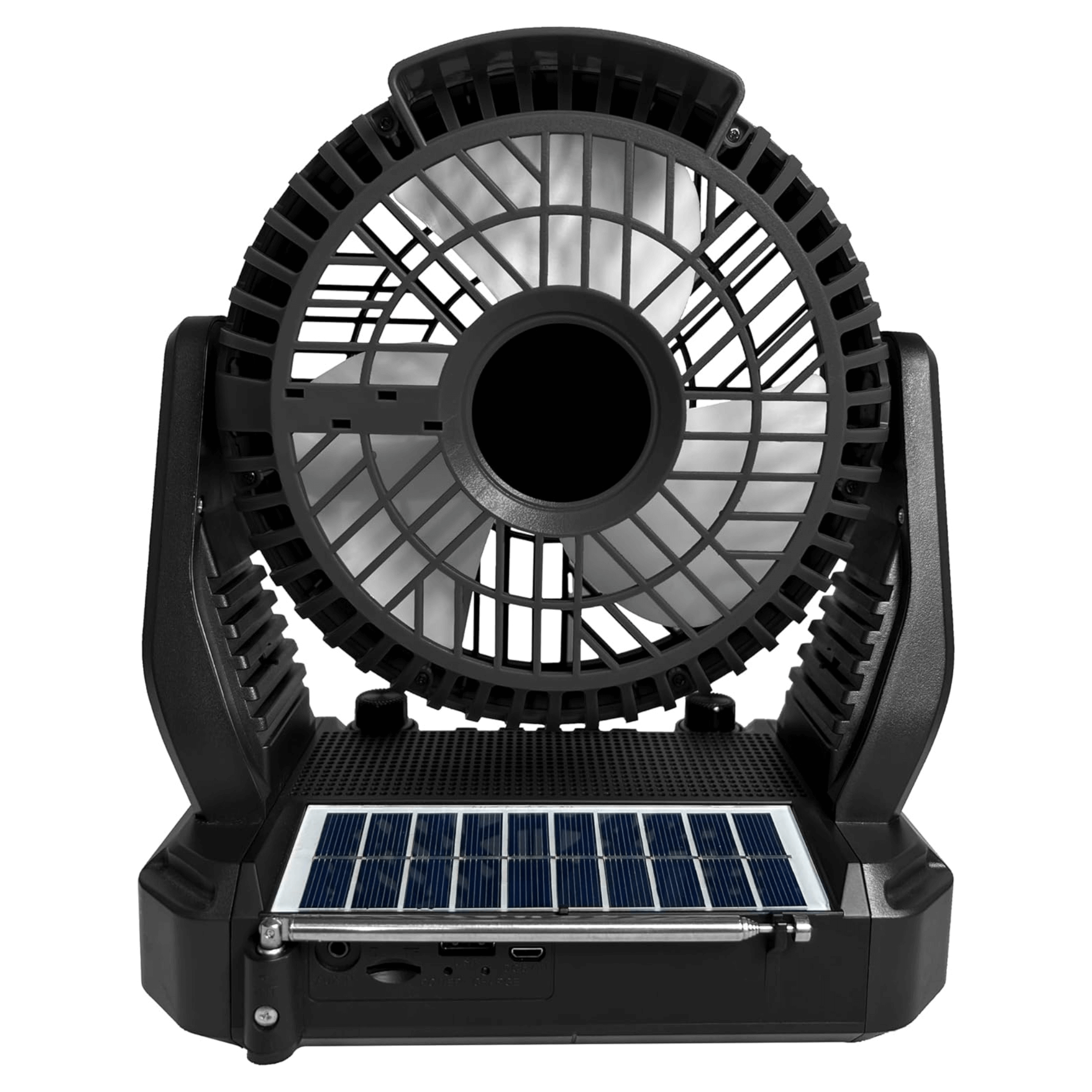 Supersonic Solar-Powered BT Speaker with FM Radio, LED Flashlight, and Fan Jupiter Gear Home