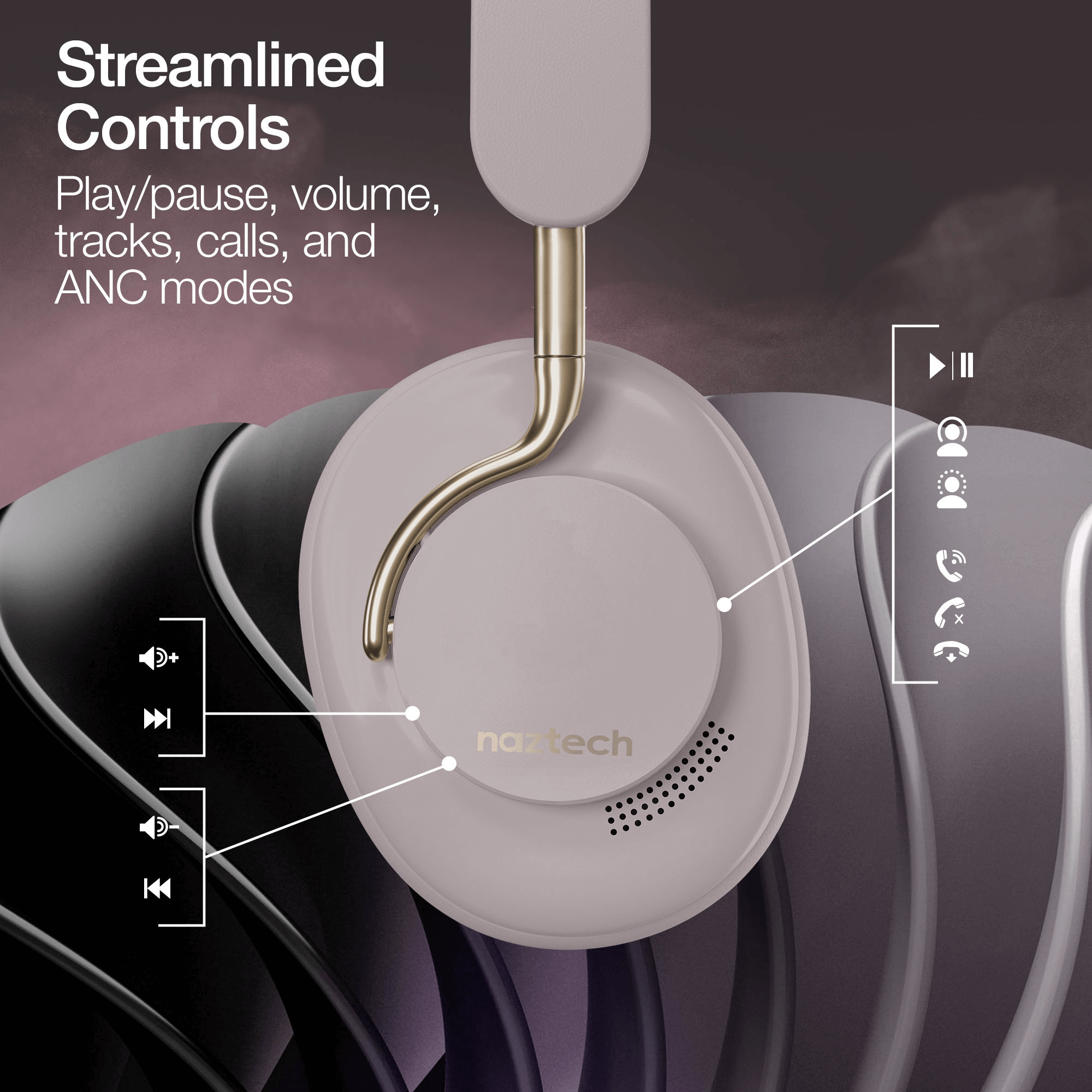 Naztech Aura 360 ANC Wireless Headphones Jupiter Gear Home