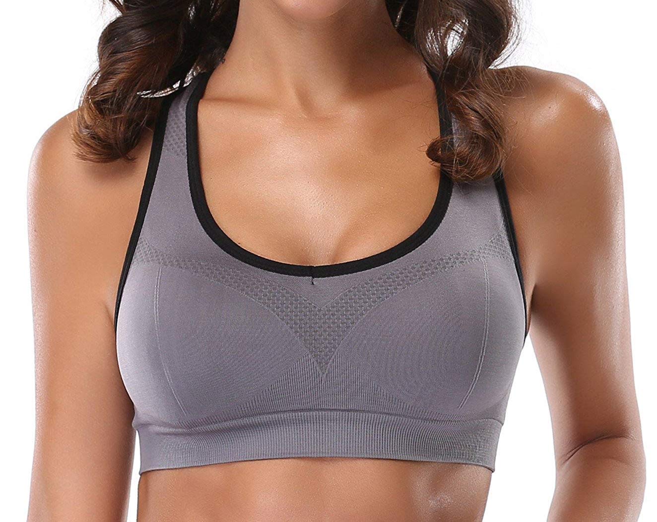 JupiterGear Women’s Stylish Racerback Athletic Sports Bra | Padded Seamless High Impact Support for Yoga, Gym Workouts, Fitness Training and Running Jupiter Gear Home