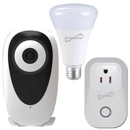 Supersonic 3-Pc. Smart Home Starter Kit with WiFi enabled: HD Camera, Plug, &amp; Bulb Jupiter Gear Home