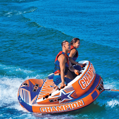 WOW Watersports Champion 2-Person Towable with EZ-Up Nose for Minimal Drag and Footrest Jupiter Gear Home