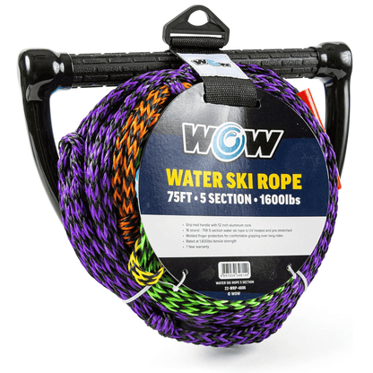 WOW Watersports 75ft 5-Section Pre-Stretched Water Ski Rope Jupiter Gear Home