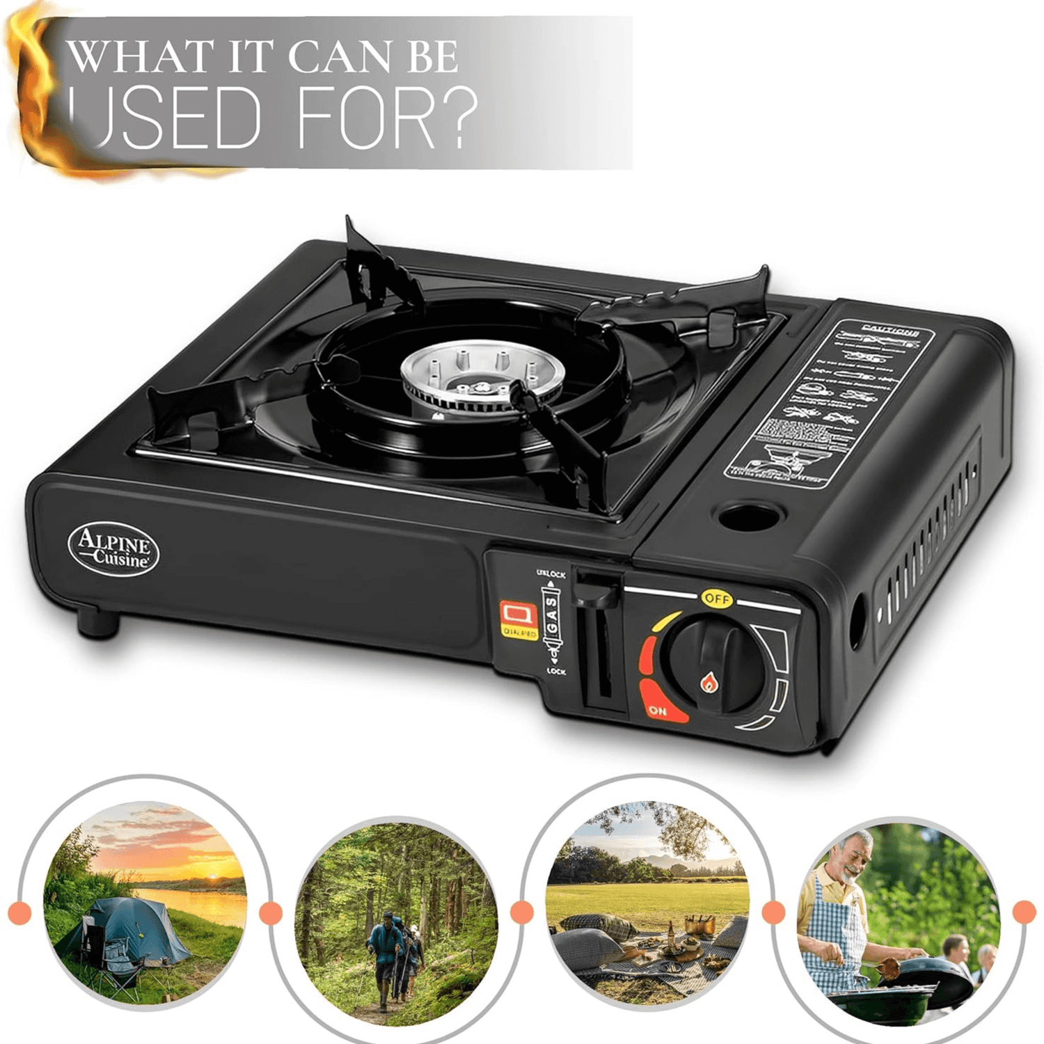 Alpine Cuisine Lightweight Portable Gas Stove for Outdoor and Indoor Cooking Jupiter Gear Home