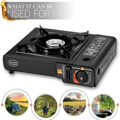Alpine Cuisine Lightweight Portable Gas Stove for Outdoor and Indoor Cooking Jupiter Gear Home