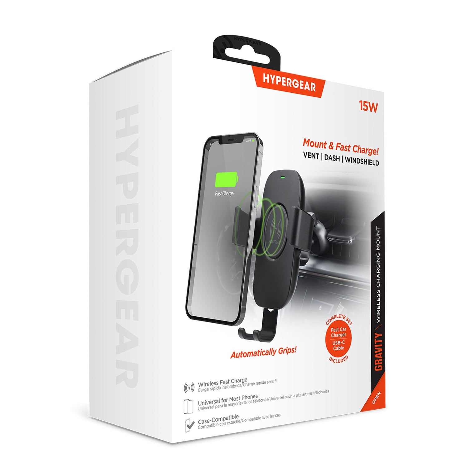 HyperGear Gravity 15W Wireless Fast Charge Mount - Hands-Free Jupiter Gear Home
