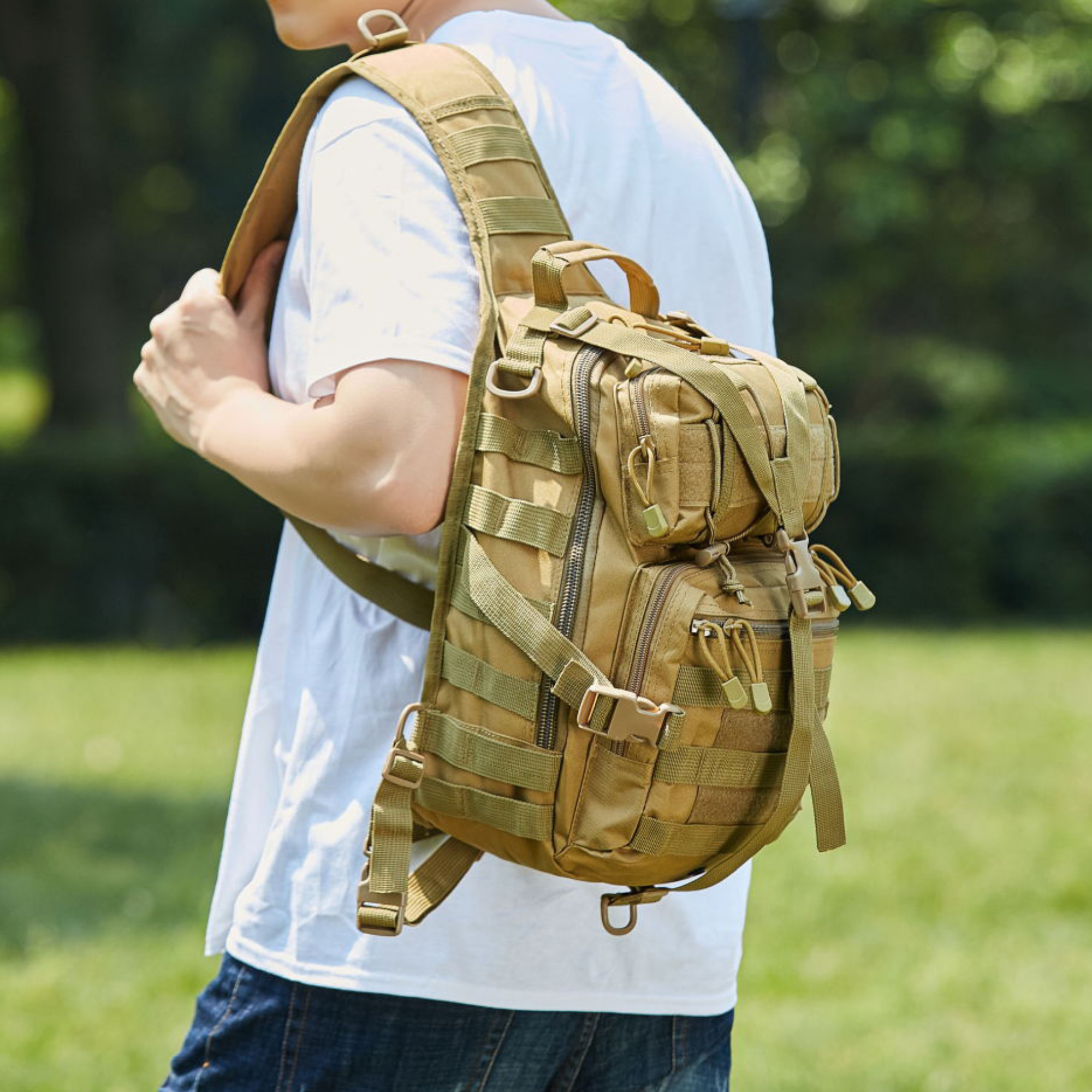JupiterGear Tactical Military Sling Backpack 15L Shoulder Bag Molle Outdoor Daypack Backpack with Adjustable Strap Jupiter Gear Home