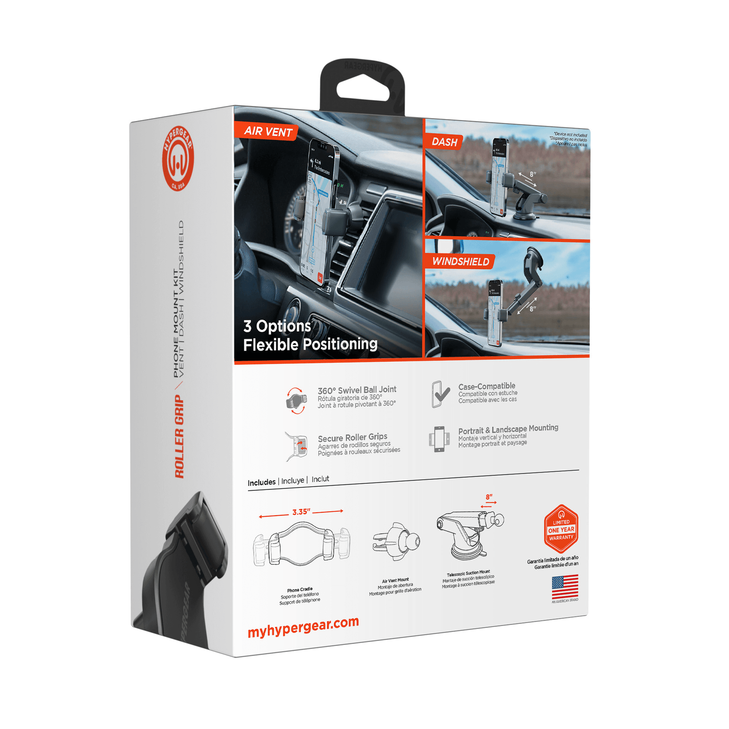 HyperGear Roller Grip Phone Mount Kit Jupiter Gear Home