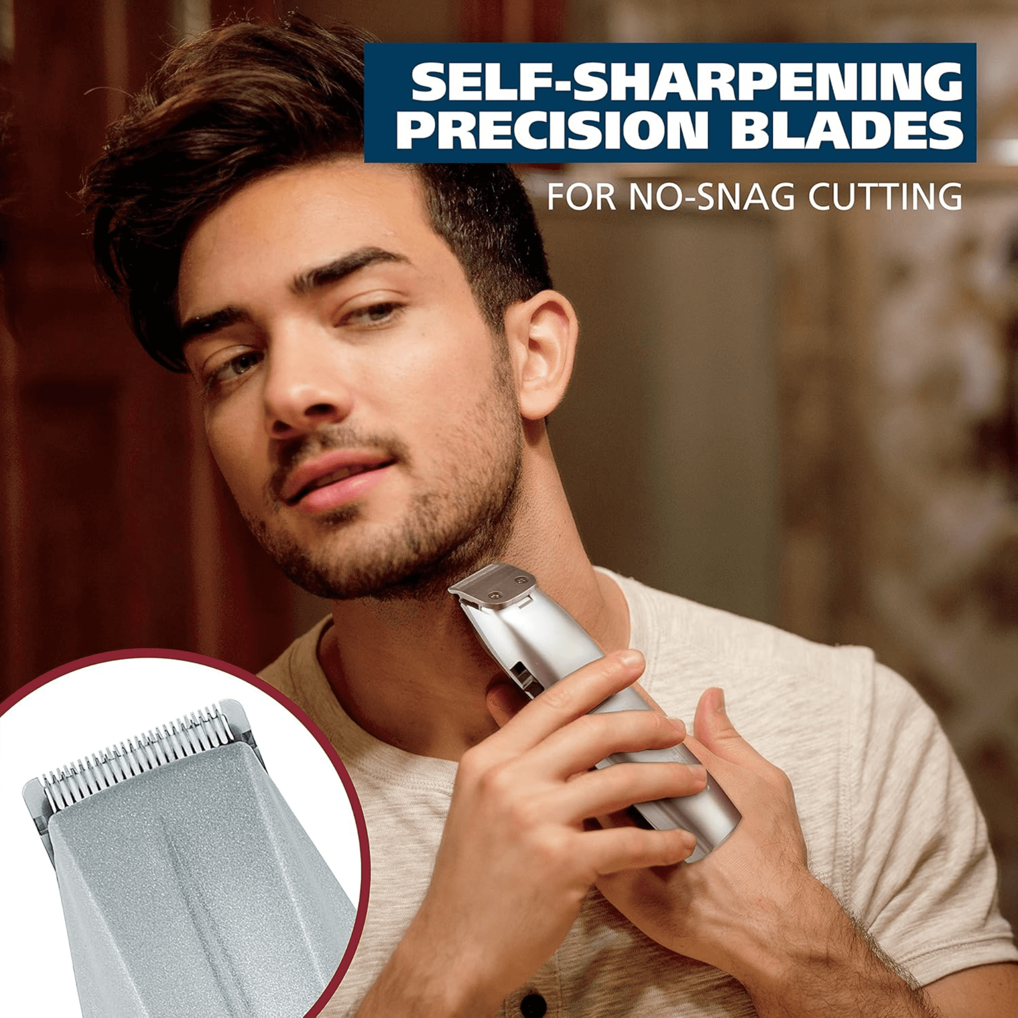 Wahl Battery Operated Beard and Nose-Hair Trimmer Mens Grooming 9-Piece Combo Jupiter Gear Home