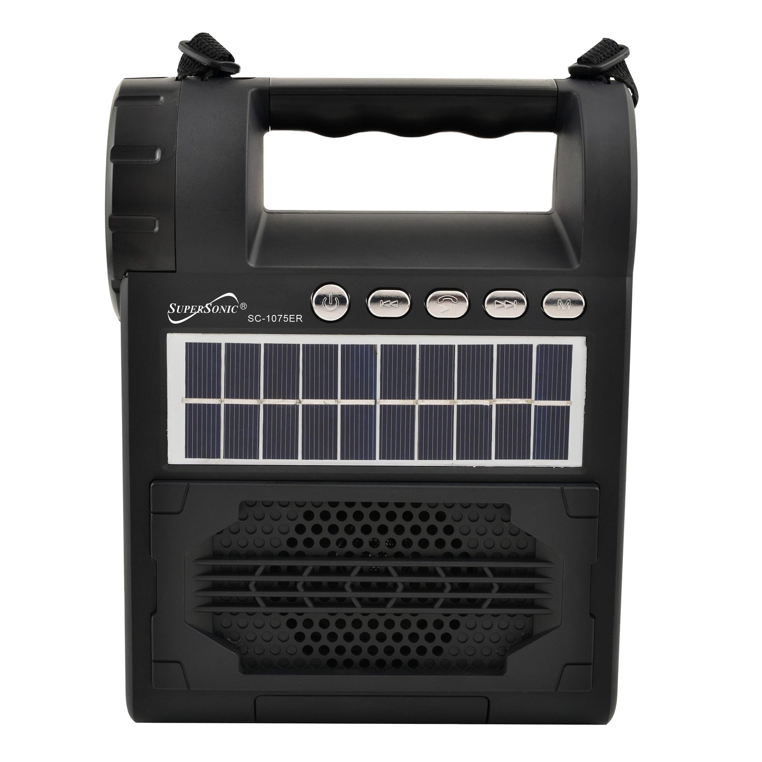 Supersonic Solar Power Speaker w FM Radio, Flashlight, Lantern &amp; Phone Stand Jupiter Gear Home