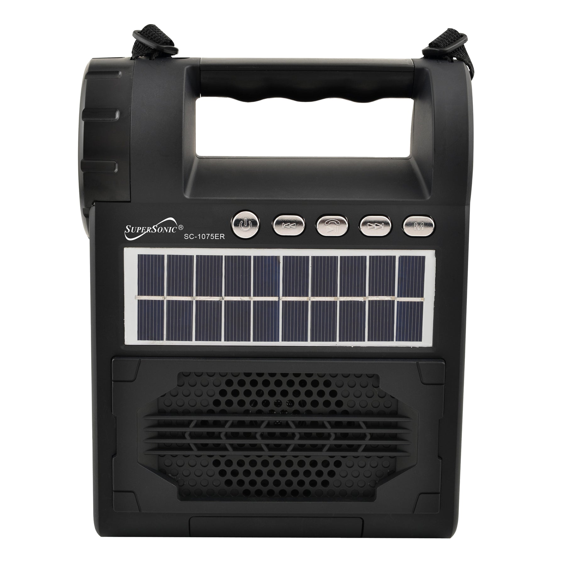 Supersonic Solar Power Speaker w FM Radio, Flashlight, Lantern &amp; Phone Stand Jupiter Gear Home