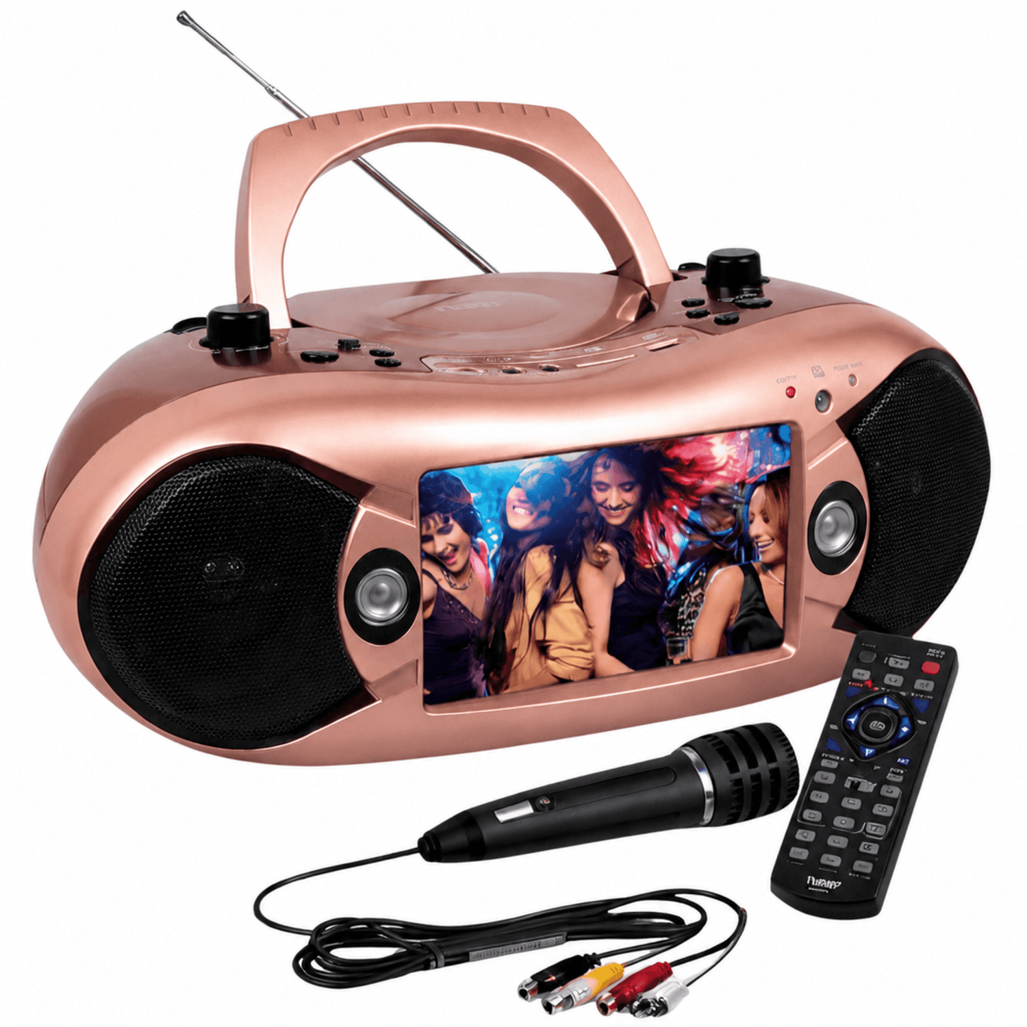 Naxa 7” Bluetooth TV DVD Boombox with Mic Rose Gold - Refurbished Jupiter Gear Home