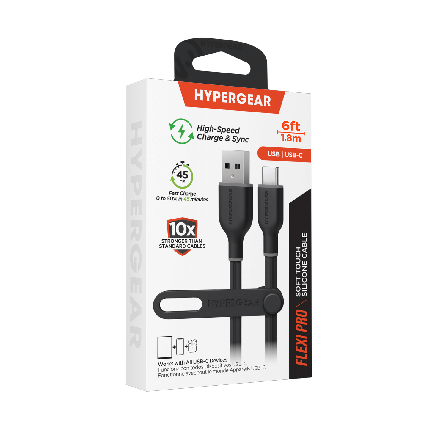 HyperGear Flexi PRO USB to USB-C Cable 6ft Jupiter Gear Home