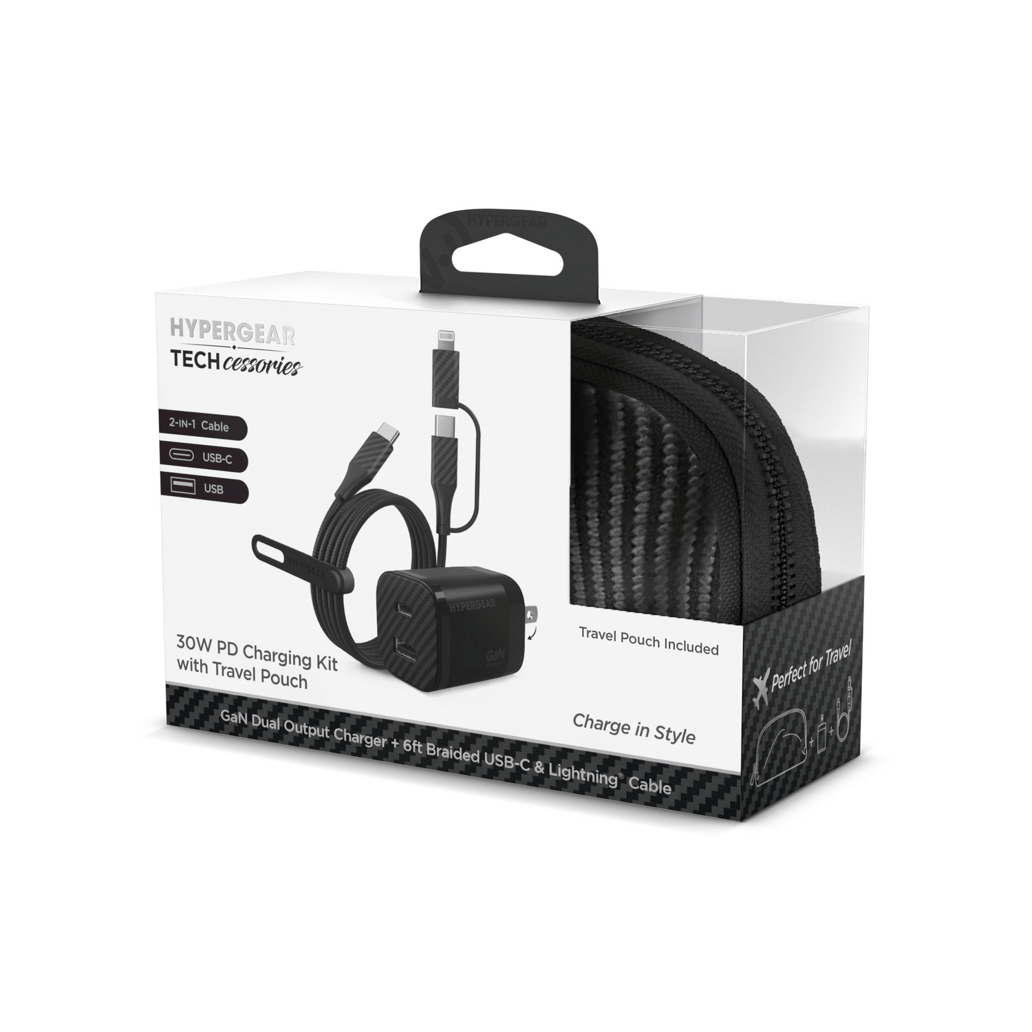 HyperGear TECHcessories 30W USB-C PD Charging Kit with Travel Pouch Jupiter Gear Home