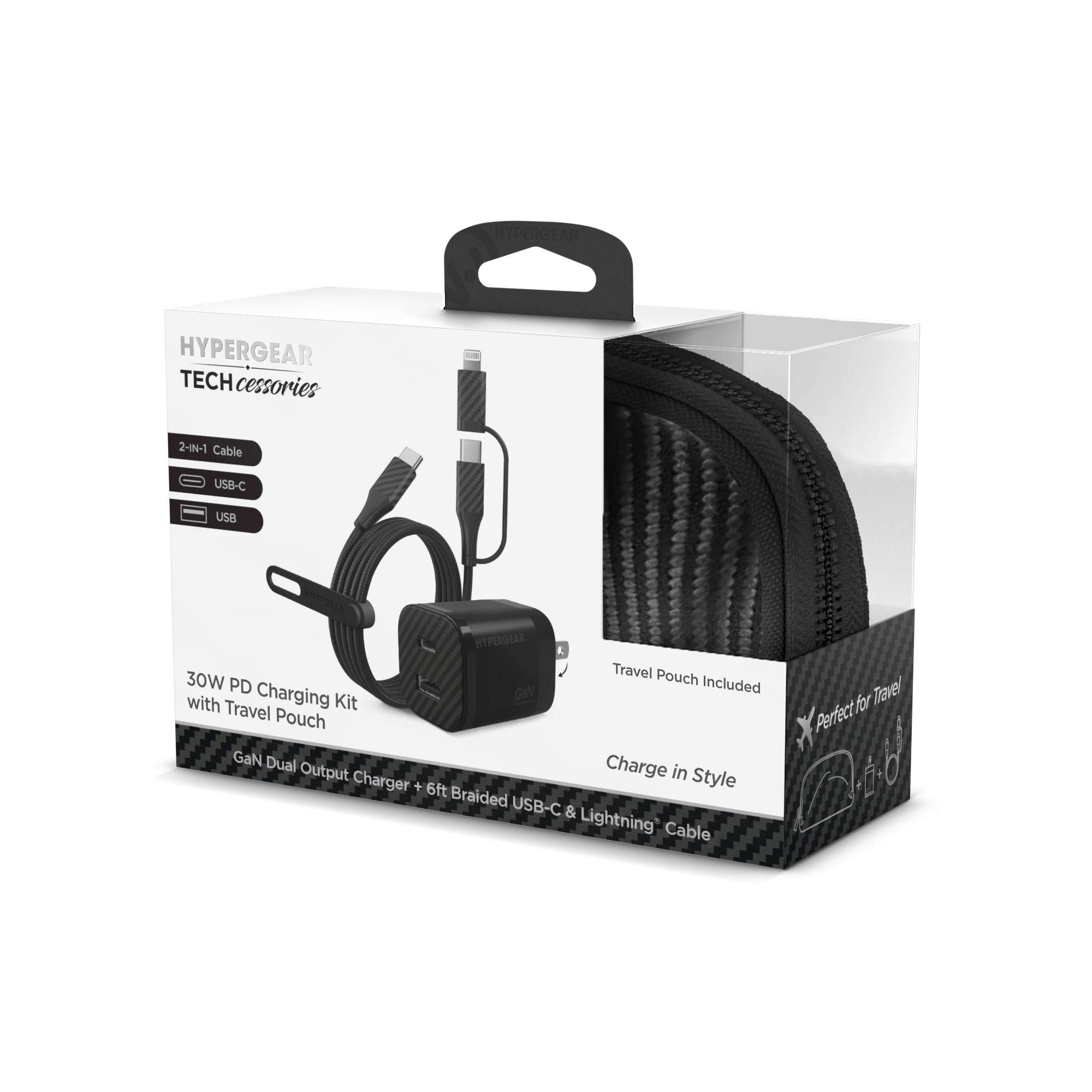HyperGear TECHcessories 30W USB-C PD Charging Kit with Travel Pouch Jupiter Gear Home