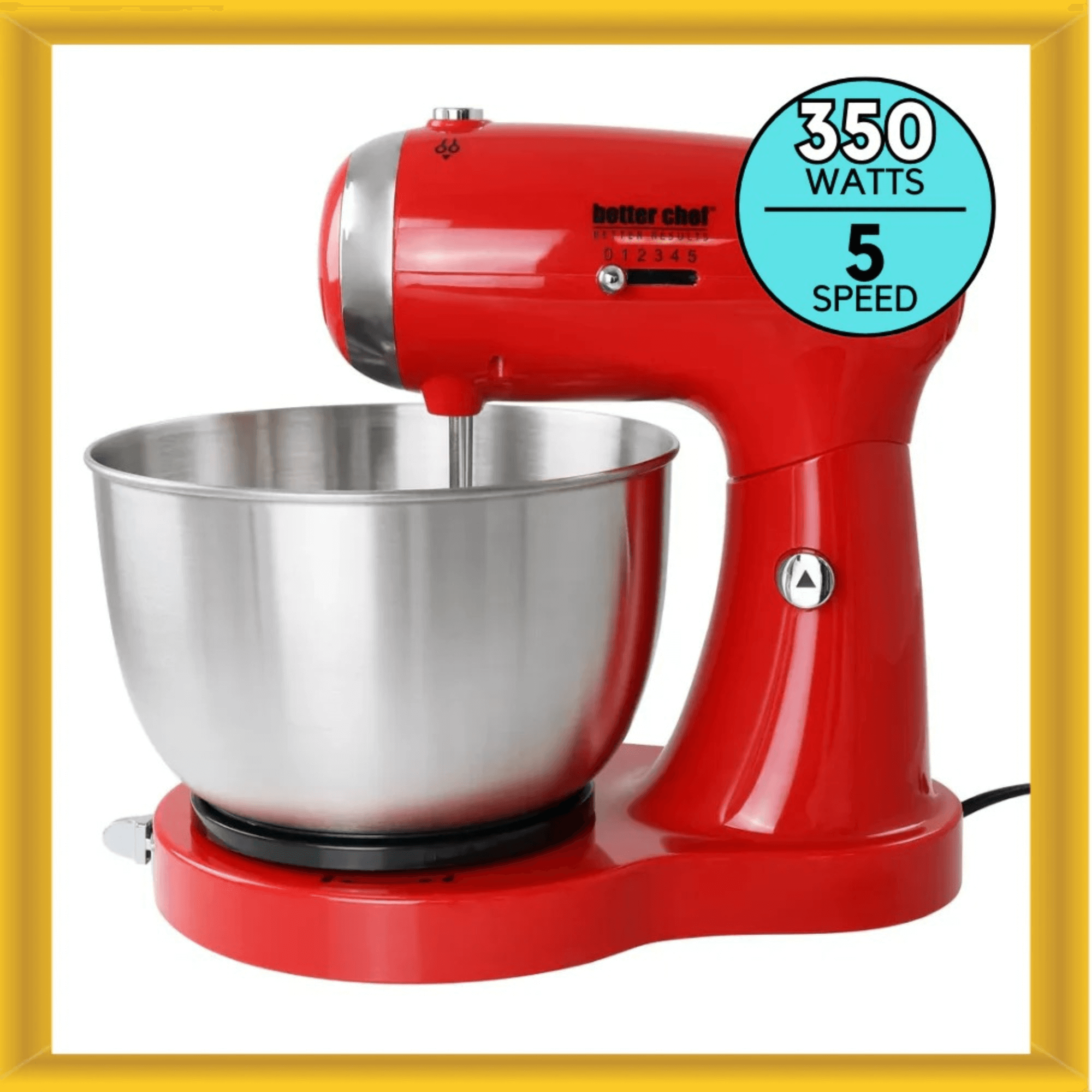 Better Chef 350W Classic Stand Mixer with Stainless Steel Bowl Jupiter Gear Home