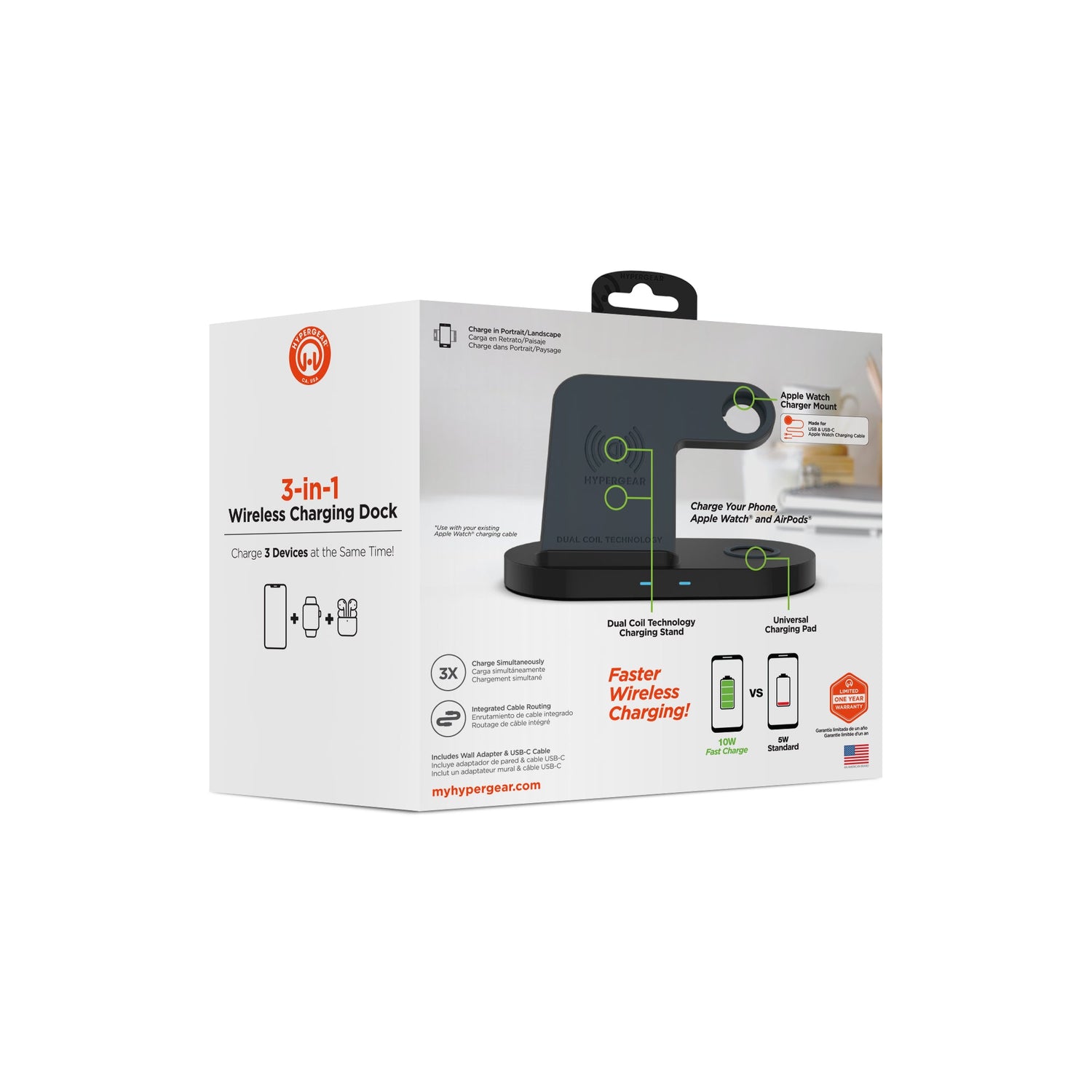 HyperGear 3-in-1 Wireless Charging Dock Jupiter Gear Home