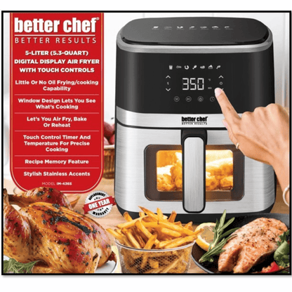 Better Chef Stainless Steel 5L Digital Display Air Fryer Jupiter Gear Home