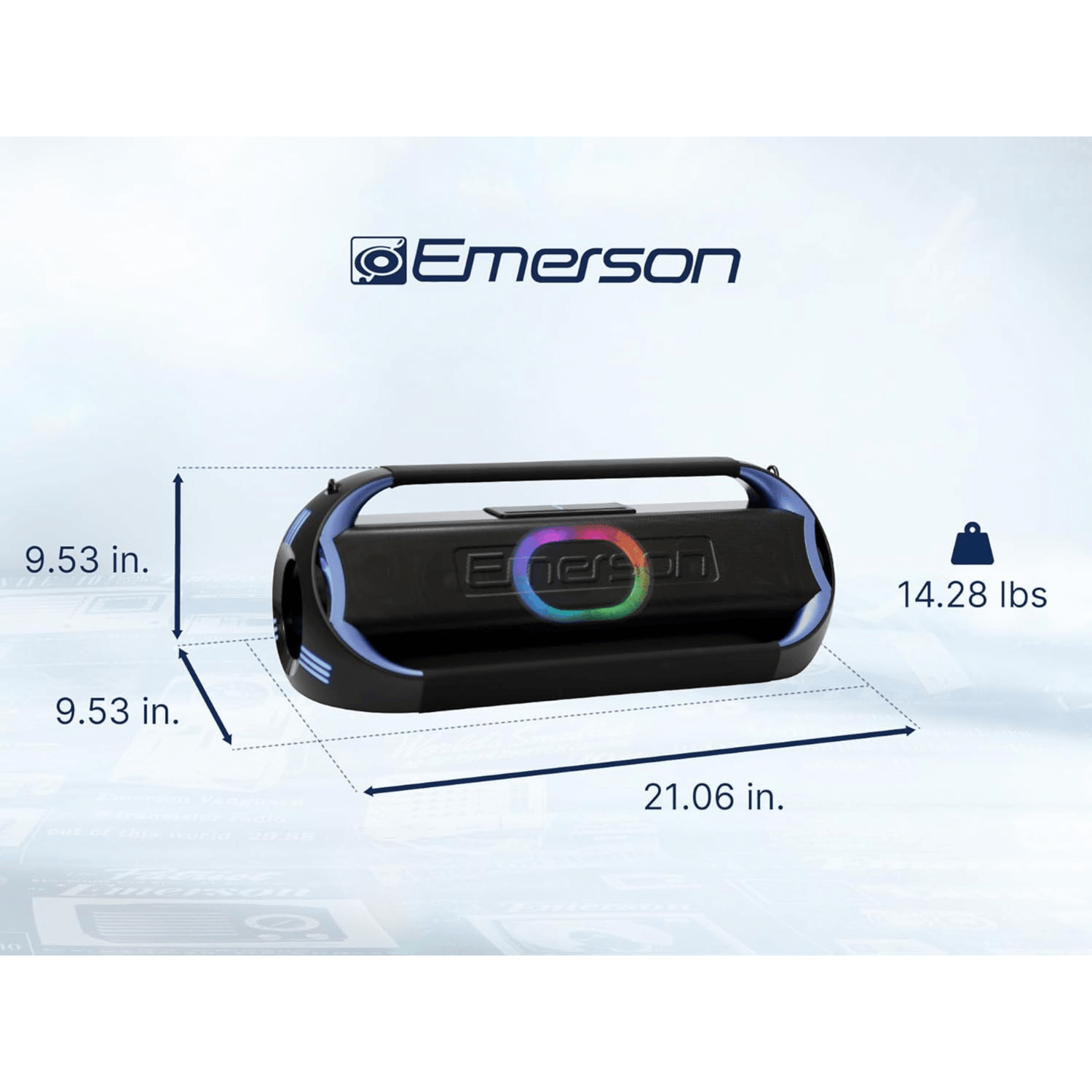 Emerson Triad Grip XL Portable Bluetooth LED Party Speaker Jupiter Gear Home