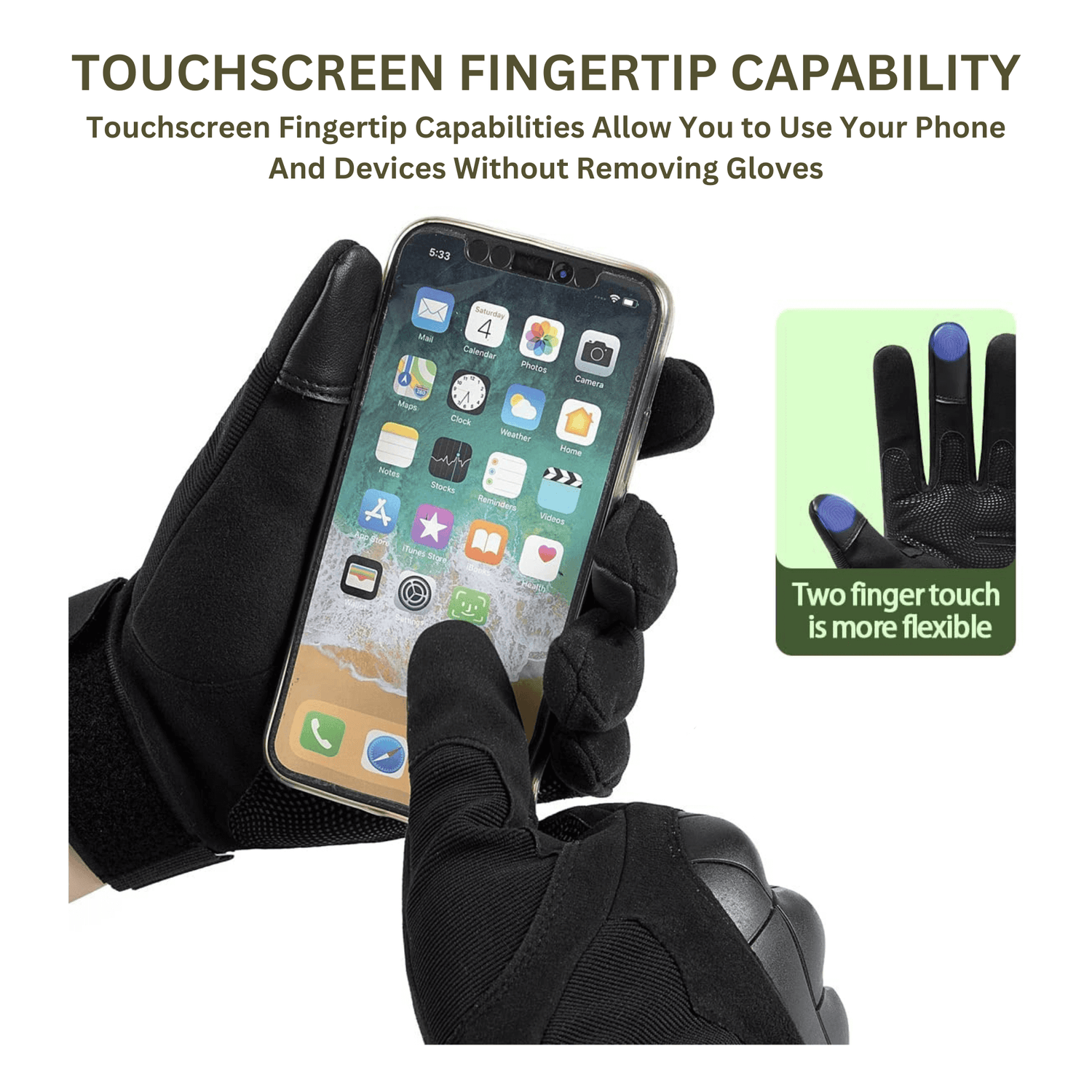 JupiterGear Tactical Military Airsoft Gloves for Outdoor Sports, Paintball, and Motorcycling with Touchscreen Fingertip Capability Jupiter Gear Home