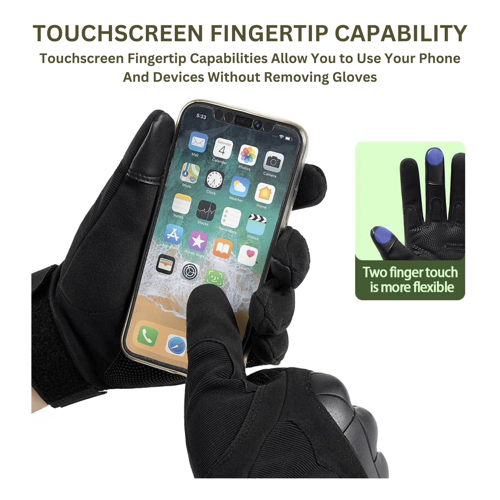 JupiterGear Tactical Military Airsoft Gloves for Outdoor Sports, Paintball, and Motorcycling with Touchscreen Fingertip Capability Jupiter Gear Home