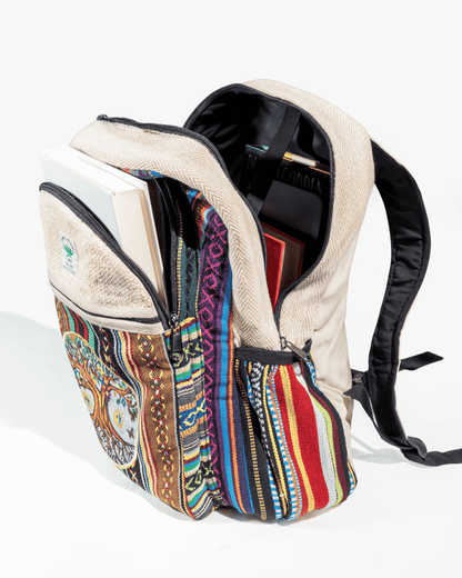 Kathmandu Collection Handmade Cotton and Hemp Tree of Life Backpack Jupiter Gear Home