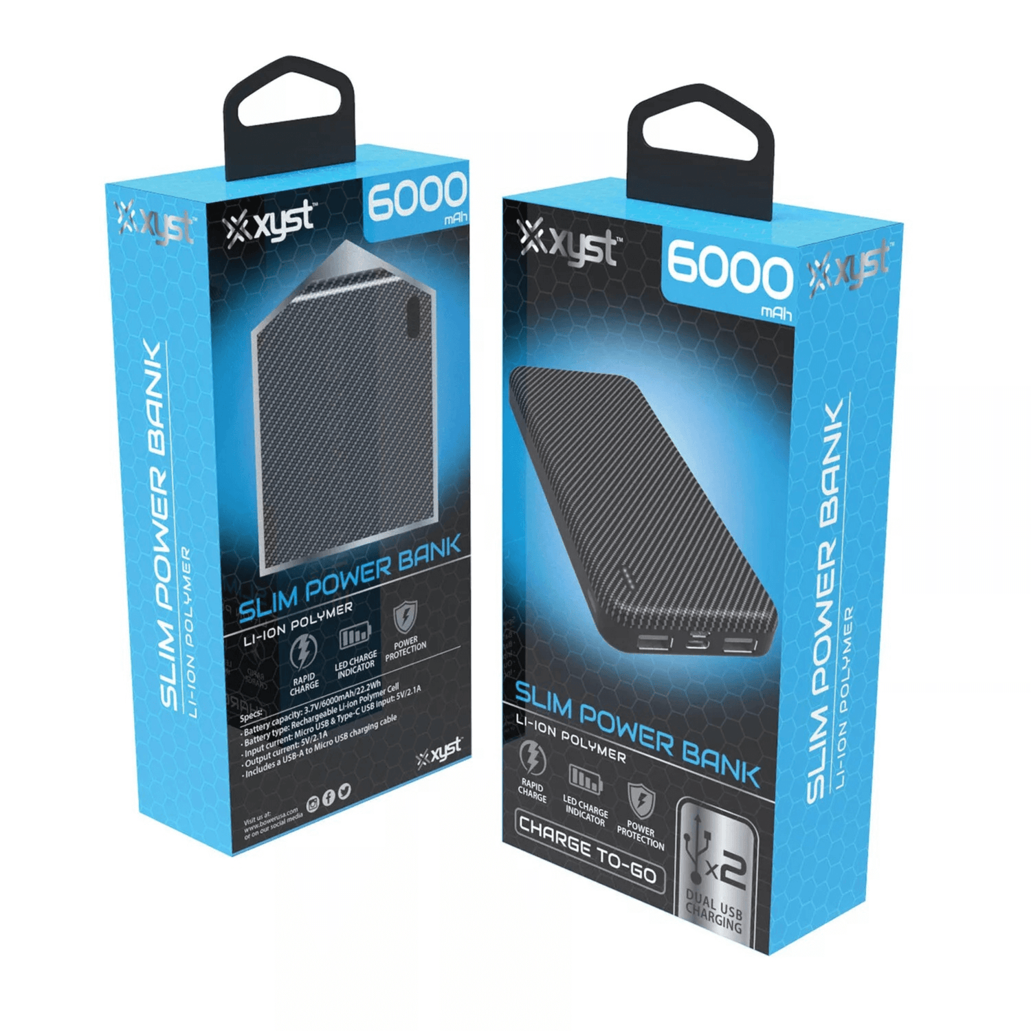 Xyst Slim 6000mAh Dual USB Power Bank Jupiter Gear Home