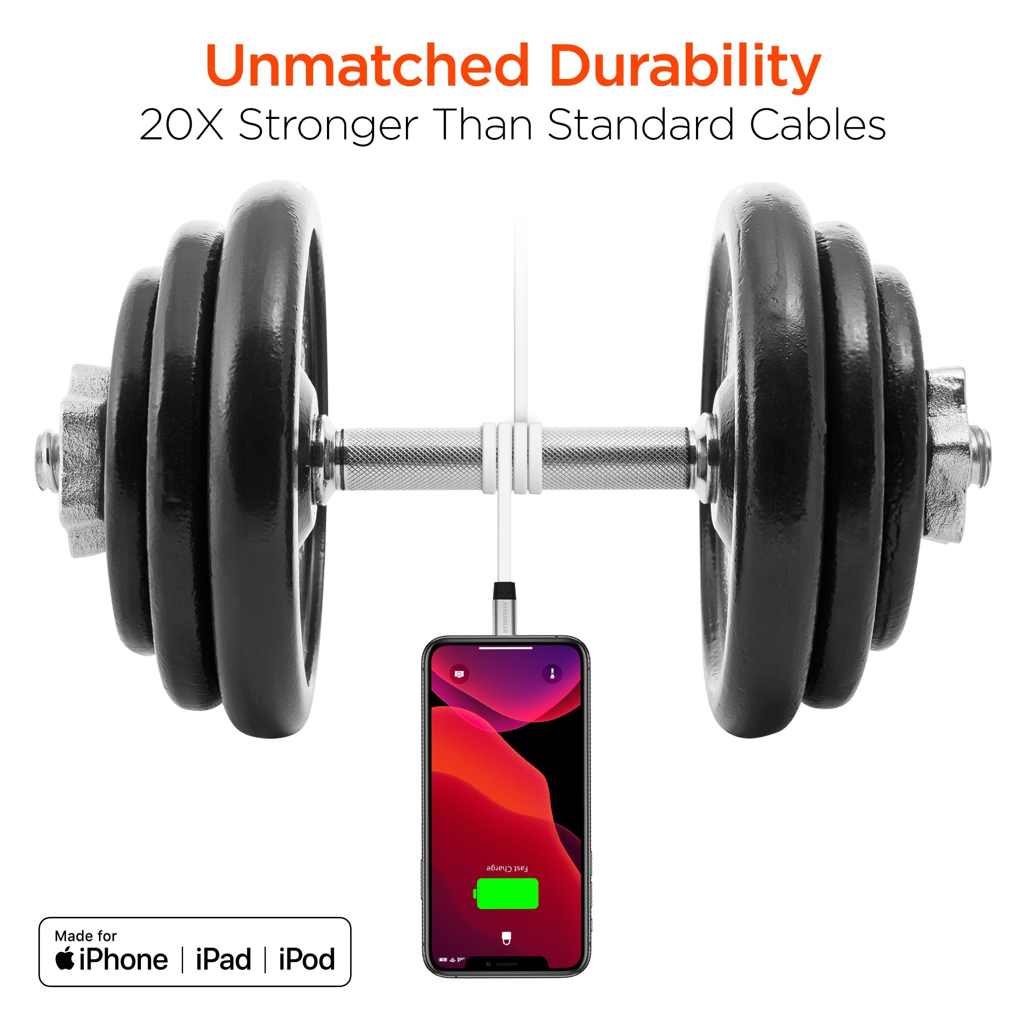 HyperGear Flexi USB-C to Lightning Flat Cable 6ft Jupiter Gear Home