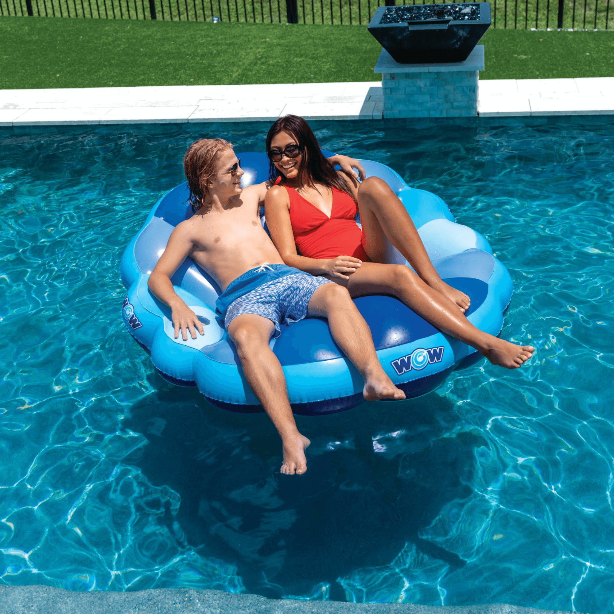WOW Watersports Indigo Mermaid Shell Lounger Float Curved Shaped Back for Comfort Jupiter Gear Home