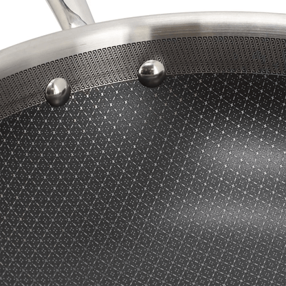 Better Chef 12.5-Inch 3-Ply Stainless Steel Nonstick Wok with Lid Jupiter Gear Home