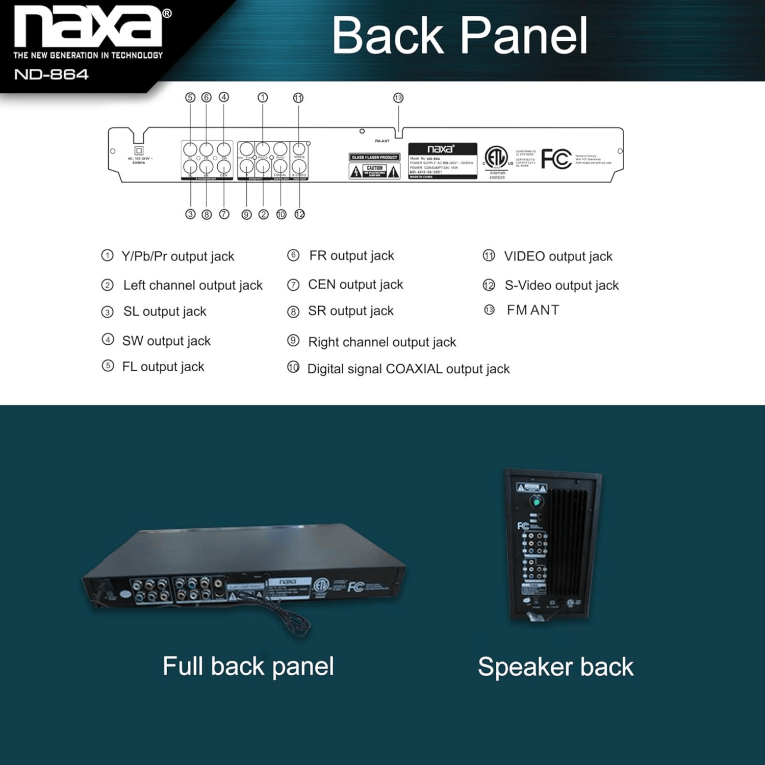 Naxa 5.1 Channel Home Theater DVD &amp; Karaoke Speaker System - Refurbished Jupiter Gear Home