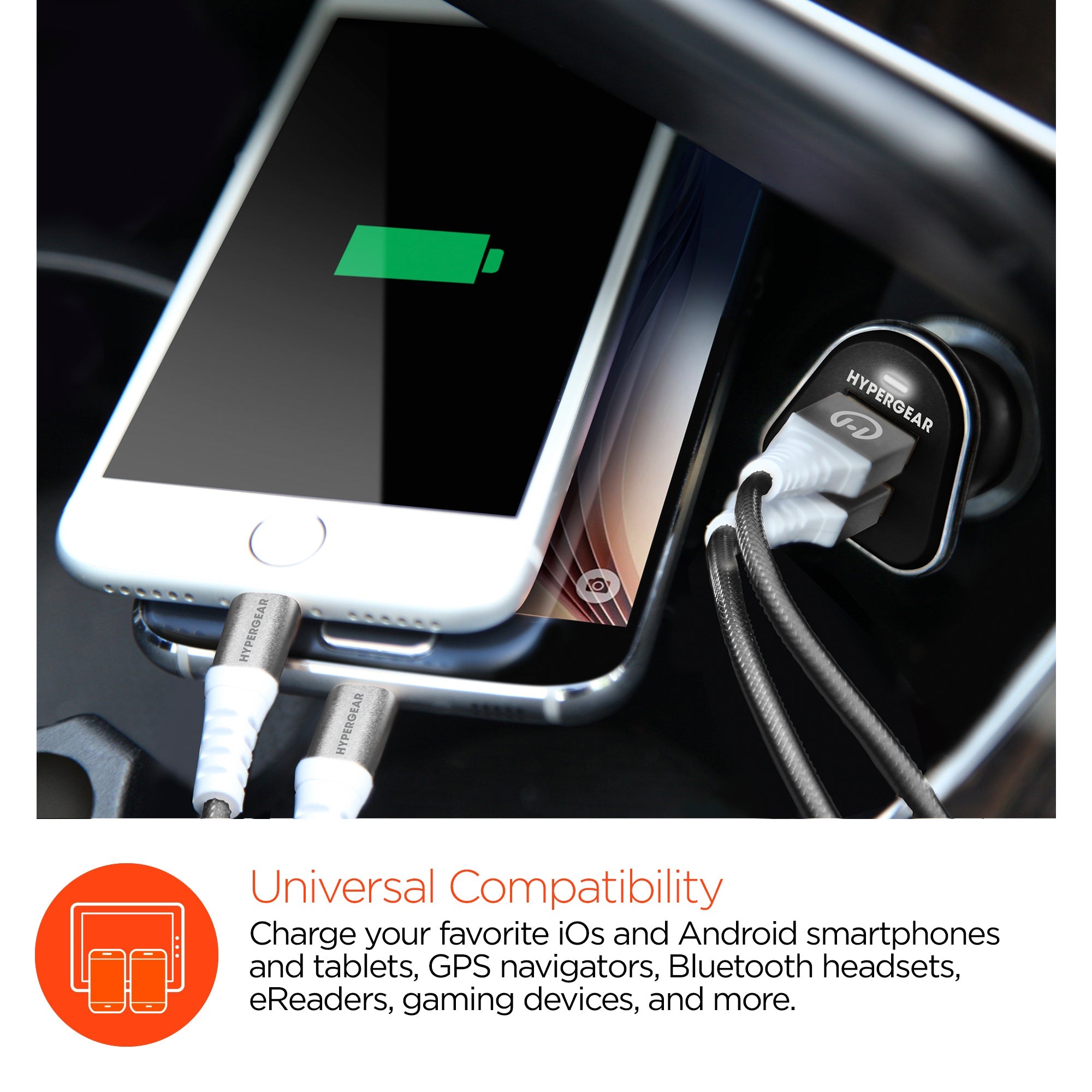 HyperGear Hi-Power Dual USB 3.4A Car Charger Jupiter Gear Home
