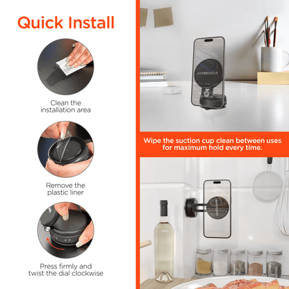 HyperGear Mag Vac Magnetic Phone Mount with Vacuum Suction Cup Base Jupiter Gear Home