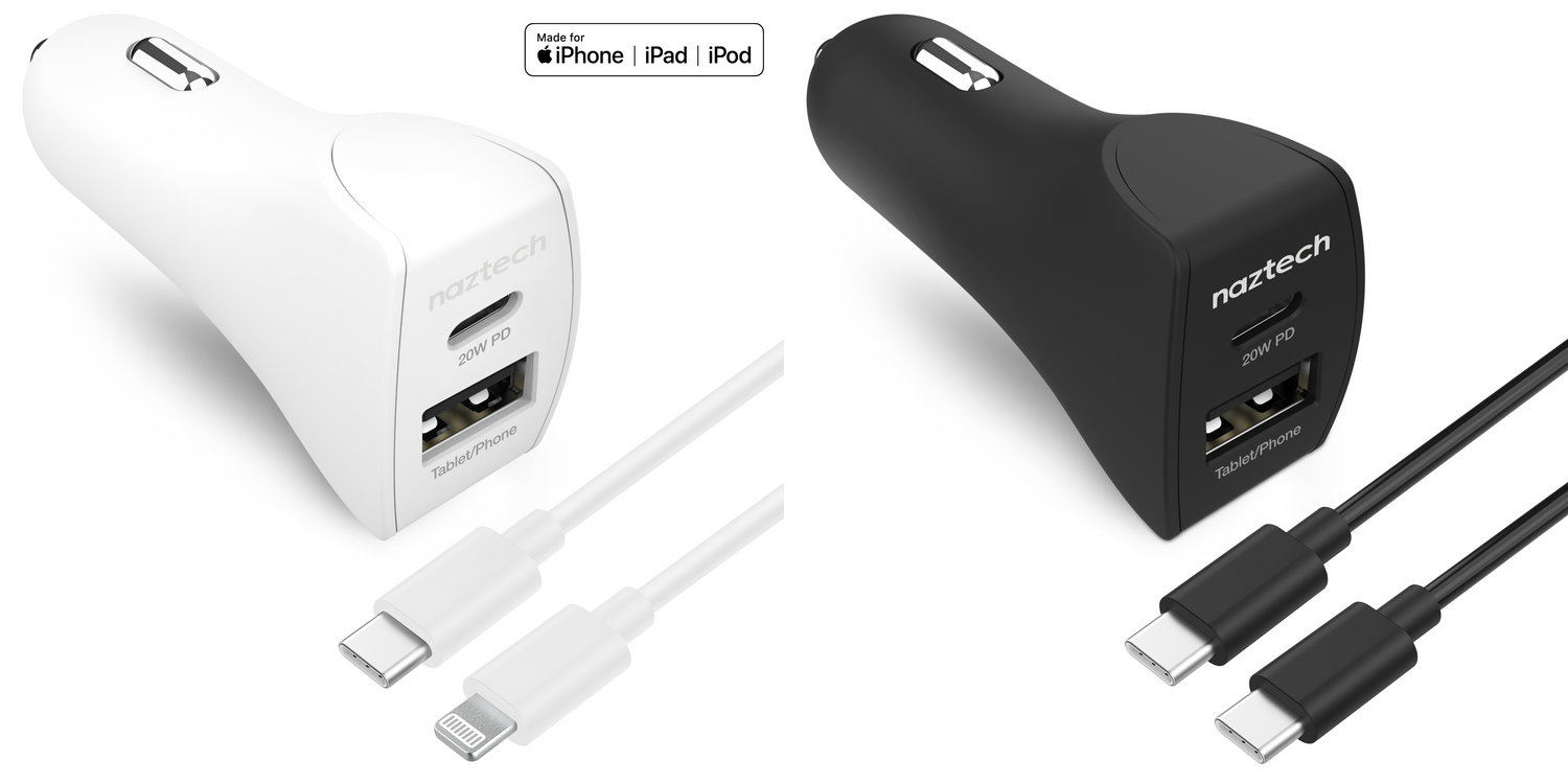 Naztech 20W USB-C PD+12W USB Car Charger Jupiter Gear Home
