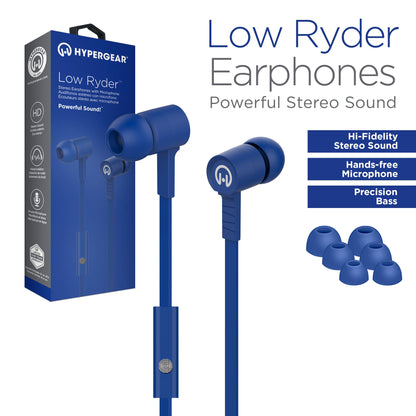 HyperGear Low Ryder Earphones w Mic 3.5mm Jupiter Gear Home