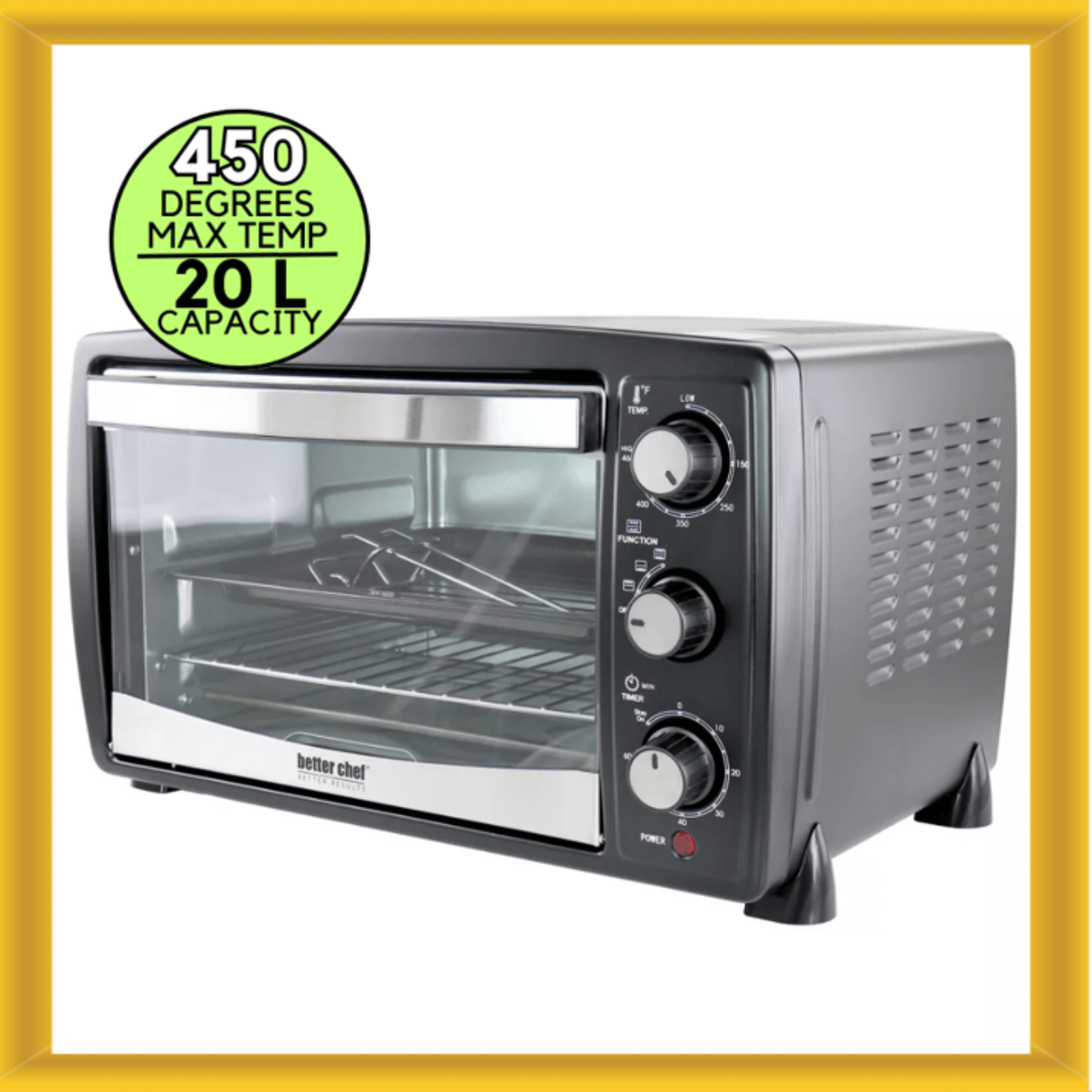 Better Chef 20-Liter 6-Slice Toaster Oven Broiler Jupiter Gear Home