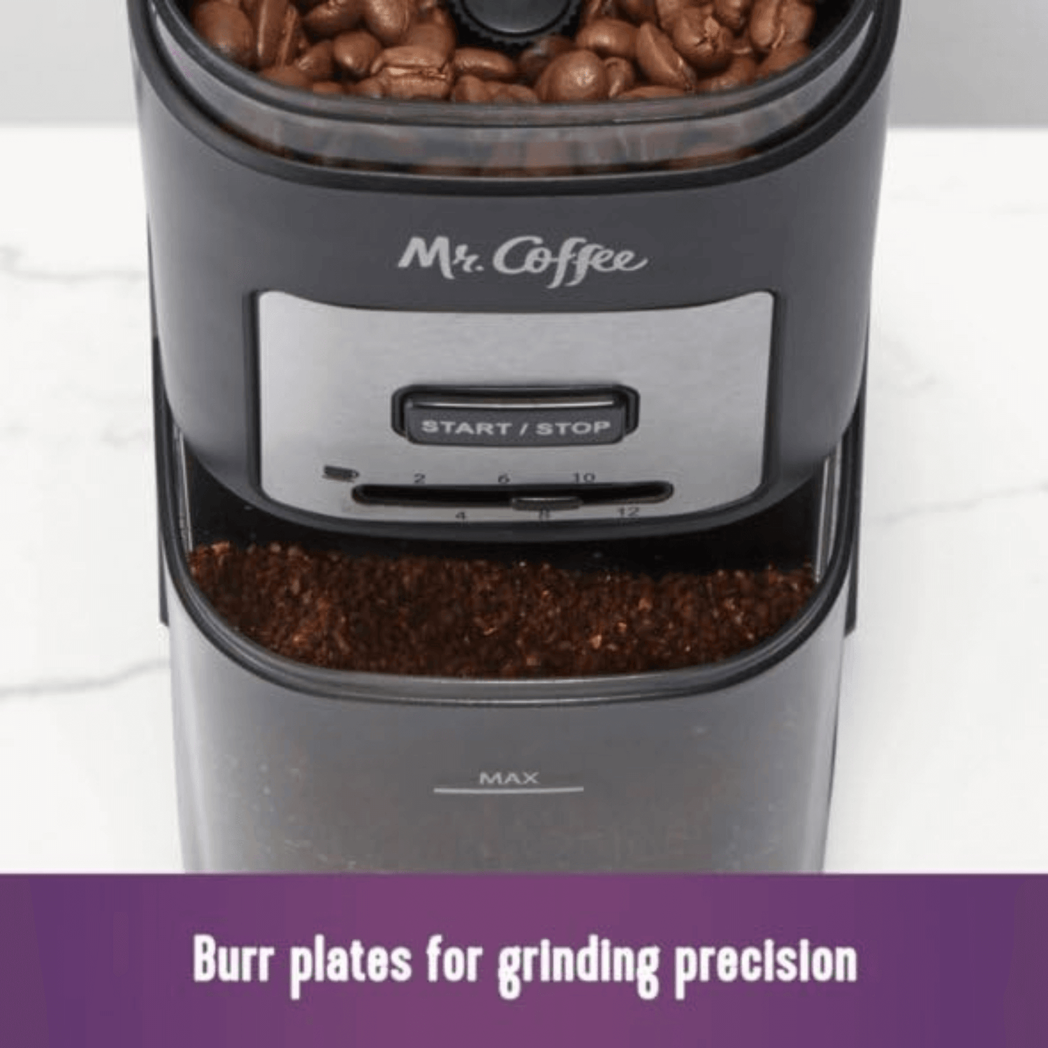 Mr. Coffee Burr Mill Large-Capacity Automatic Coffee Grinder with 12 Custom Grinders Jupiter Gear Home