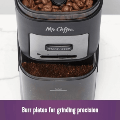 Mr. Coffee Burr Mill Large-Capacity Automatic Coffee Grinder with 12 Custom Grinders Jupiter Gear Home