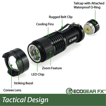 EcoGear FX E300 EDC Tactical Flashlight Jupiter Gear Home