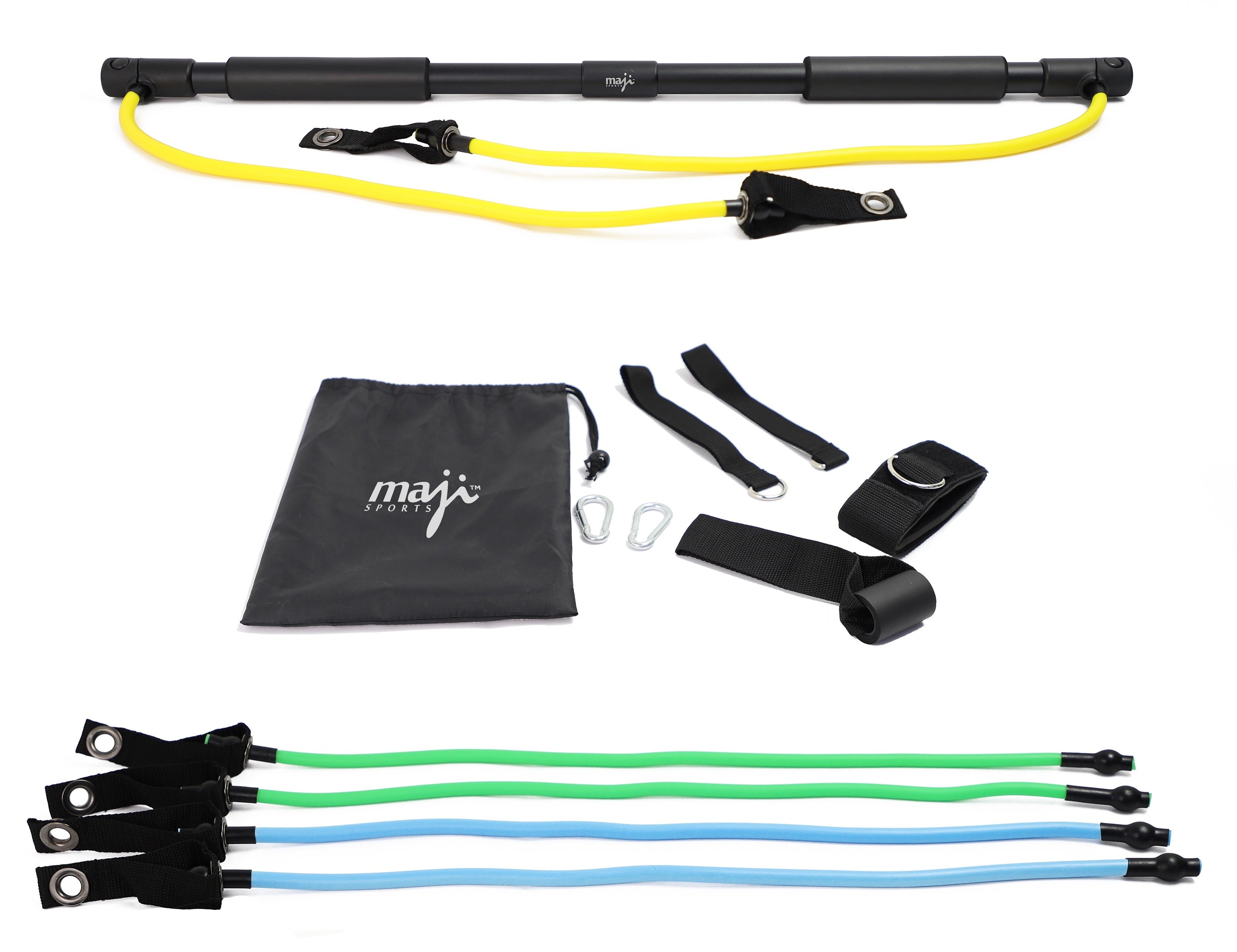 Maji Sports Portable Exercise Bar with Resistance Bands Jupiter Gear Home
