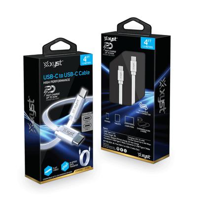Xyst Flat USB-C to USB-C Charge and Sync Cable 4Ft Jupiter Gear Home