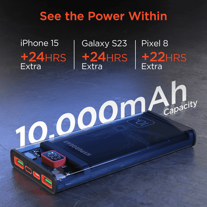 HyperGear ClearCharge 10000mAh Transparent PD Power Bank Jupiter Gear Home