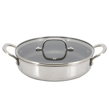 Better Chef 10-Inch 3-Ply Stainless Steel Nonstick Deep Fry Pan with Lid Jupiter Gear Home