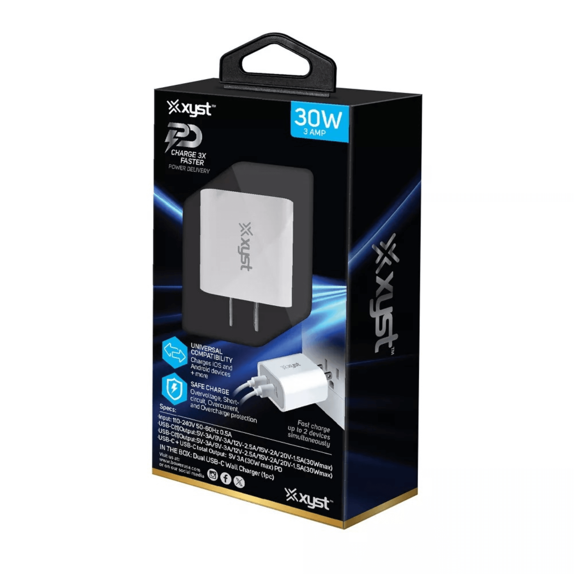Xyst 30-Watt Dual USB-C Wall Charger Jupiter Gear Home